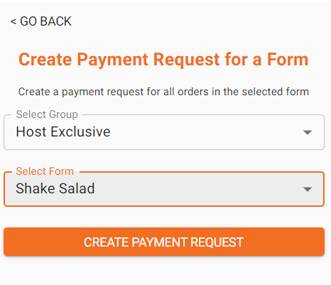 create payment request form
