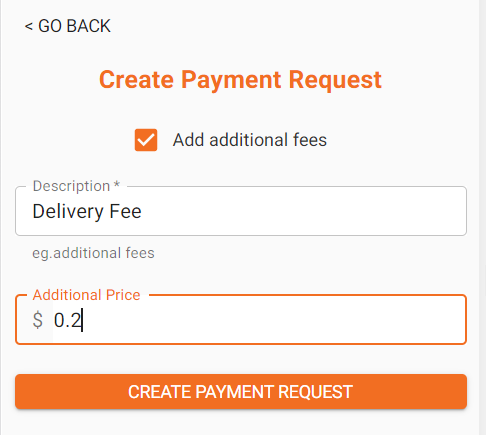 payment request additional fees addition